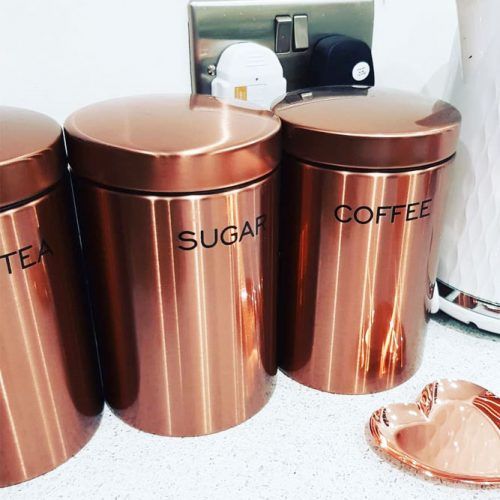 Spice Jars In Rose Gold Color #kitchenitems 