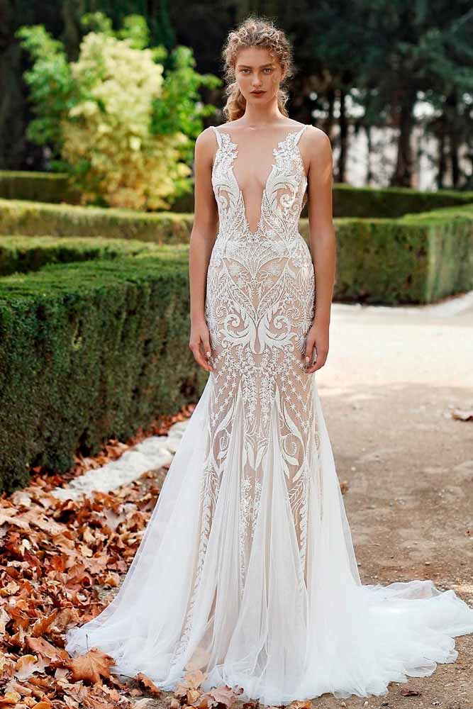 Wedding Gown With A Bare-Skin Effect #weddingdress #bohodress