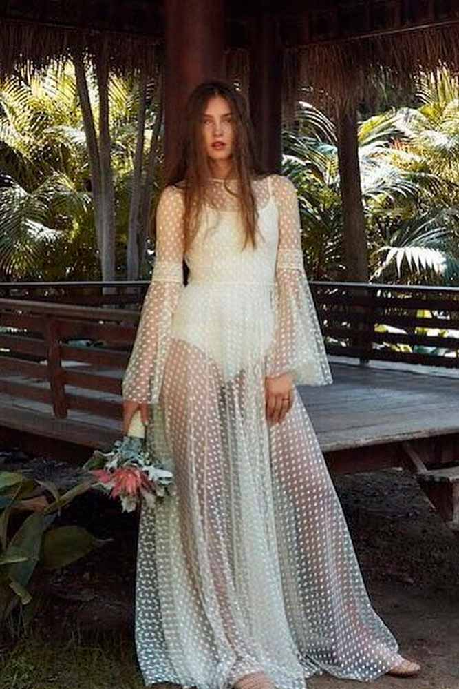 Transparent Beach WEdding Dress #beachweddingdress #simpleweddingdress