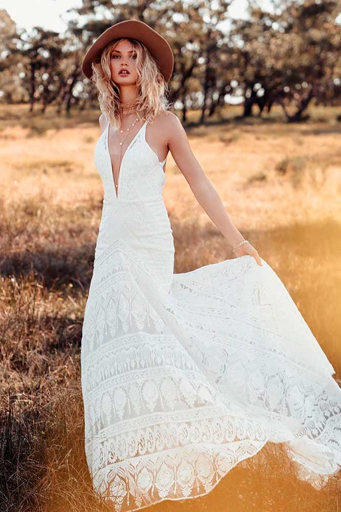 Boho wedding 2024 dress casual