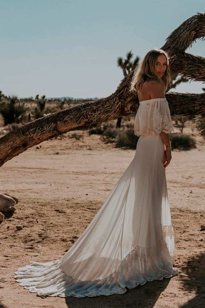 Elegant bohemian wedding clearance dress