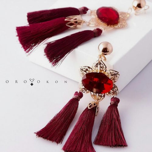 Burgundy Earrings Design #earringsdesign