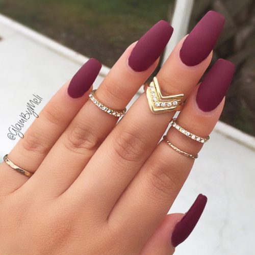 Glam Nail Designs In Burgundy Colors picture 3