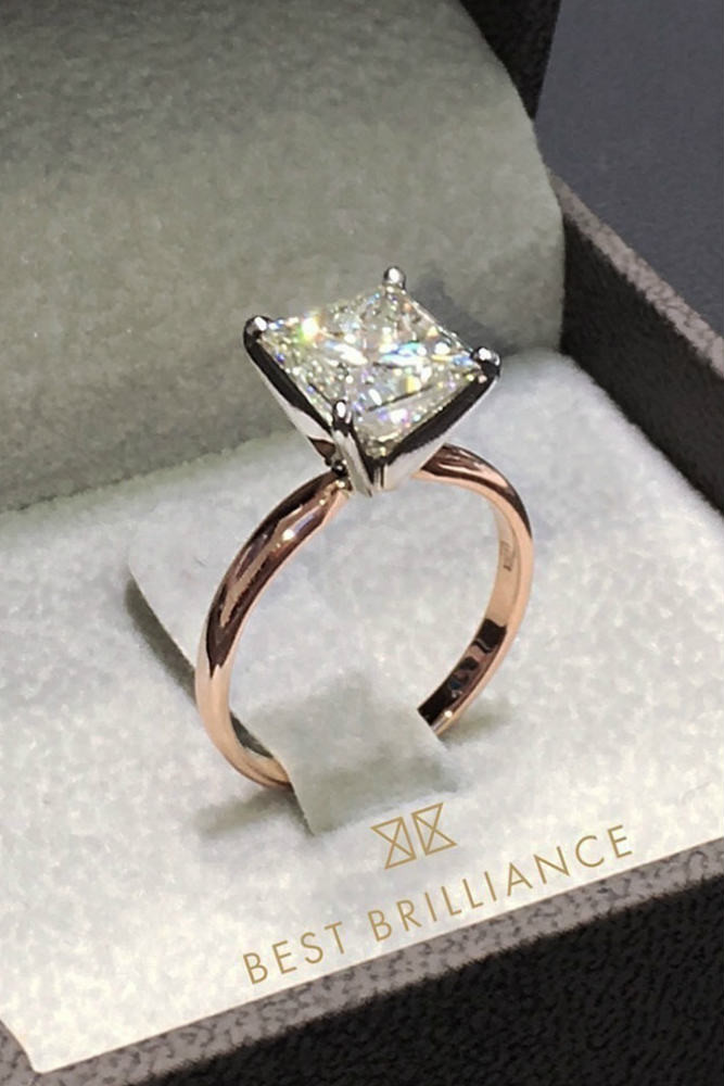 Vintage Diamond Ring #rosegoldring #princesscut