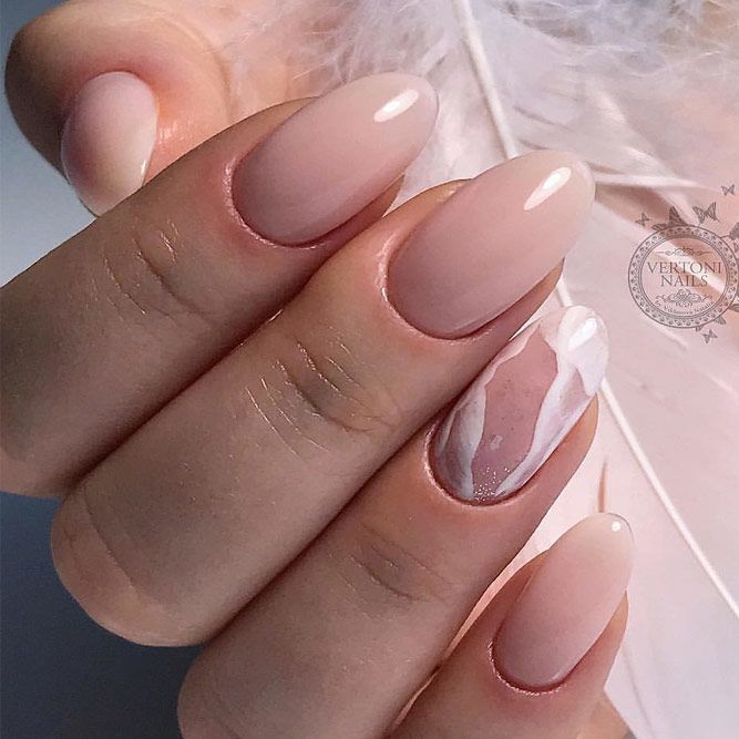 Nude Nails With Marble Nails #marbleart #nudenails