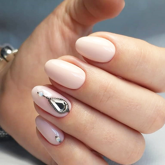 Simple Oval Nail Design #shortnails