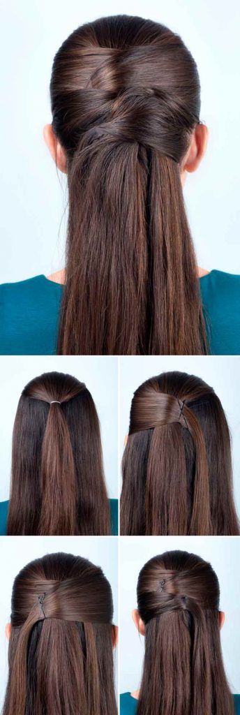 Crossed Half Up Half Down #hairtutorial