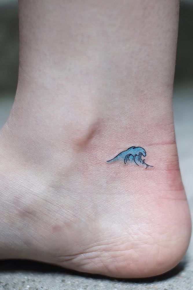 Small Ankle Tattoo Idea #wavetattoo