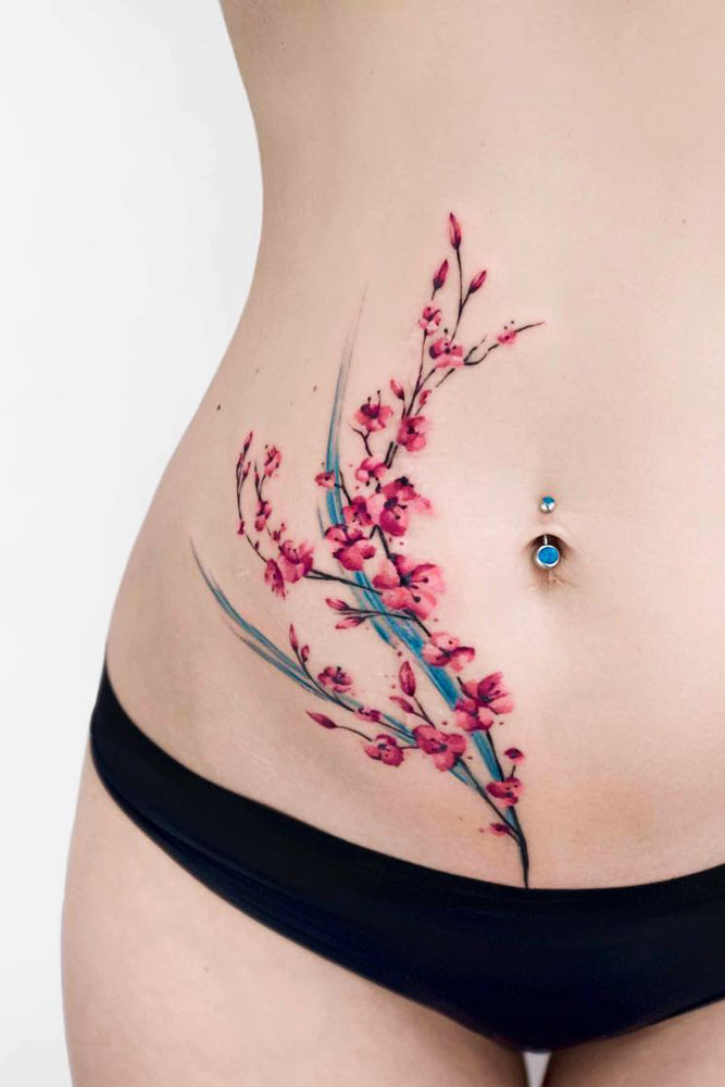 Cherry Blossom Tattoo Design #cherryblossomtattoo #flowertattoo