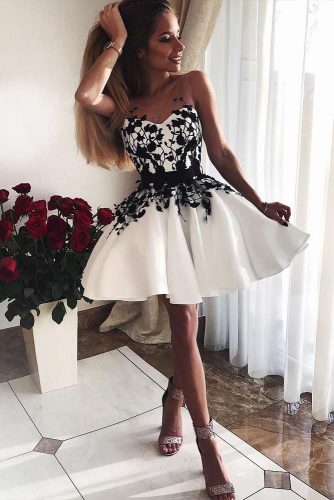 black and white graduation dress