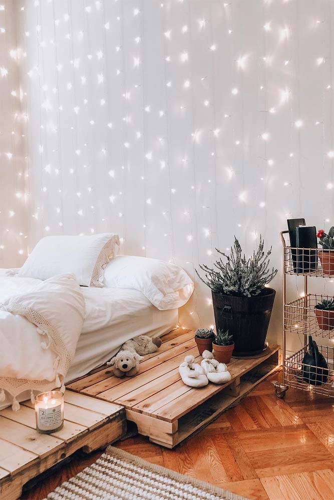 Reading Nook With String Lights