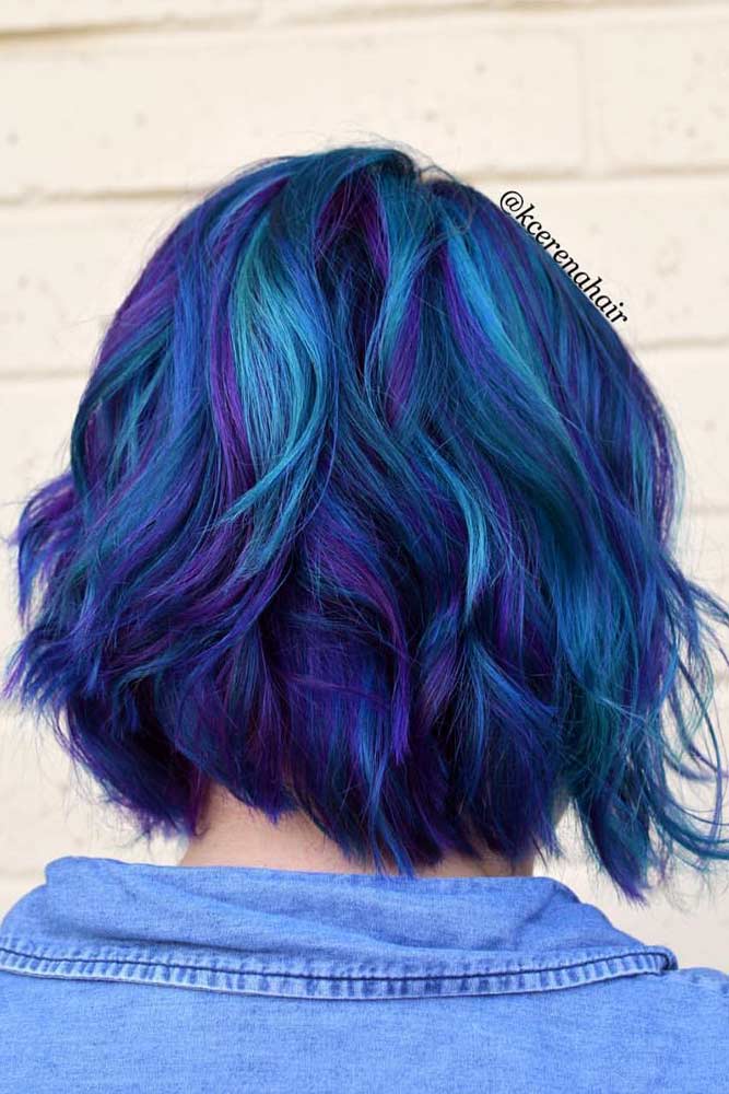 Galaxy Wavy Bob Hairstyle #wavybob #bobhaircut