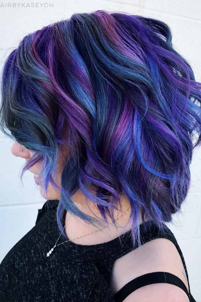 Blue And Purple Hair Looks That Will Amaze You #bobhaircut #wavybob #bobhairstyle