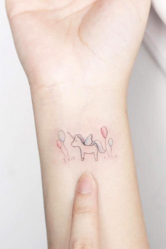 Cute Unicorn Wrist Tattoo Idea #unicorntattoo
