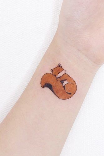 Sleeping Fox Tattoo Design #foxtattoo