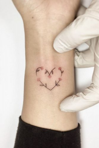 Unique Wrist Tattoo Idea #hearttattoo