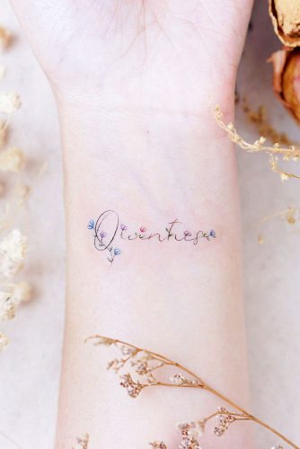 Delicate Wrist Tattoo With Important Word #wordtattoo