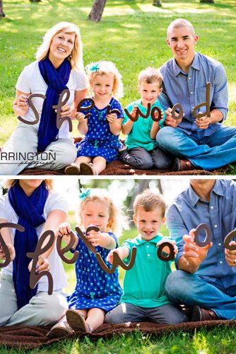 Pictures With Wooden Letters #kidsphoto #familyname