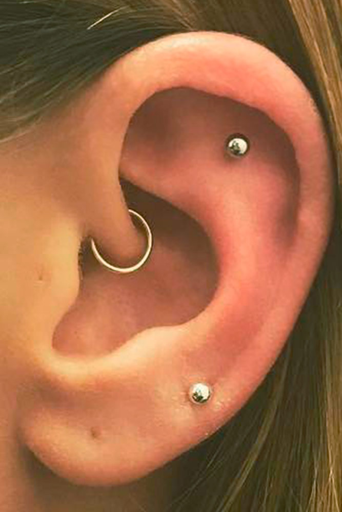 Most Trendy Daith Piercing Lobe Helix and Flat #daithearpiercing #helixearpiercing #flatearpiercing
