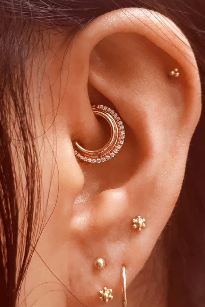 Most Trendy Daith Piercing Lobe And Helix #daitheapiercing #helixearpiercing