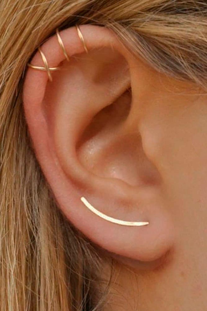 Multiple Piercings With Gold Rings #multiplepiercings #helixpiercings