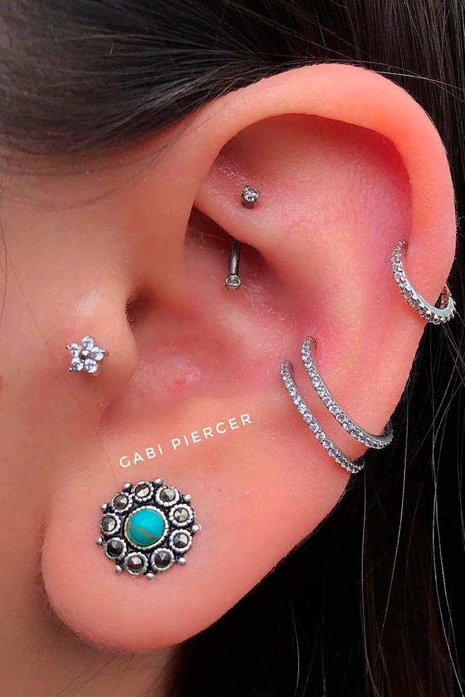 Rook And Multiple Earpiercings #multipleearpiercings #rookpiercing