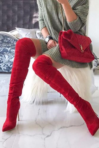 Over The Knee Red Heels #overthekneeboots