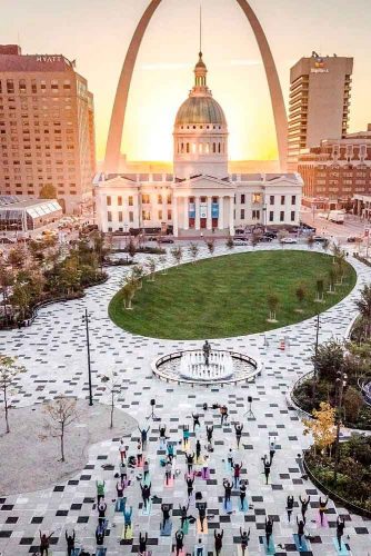 Take Part At Free Yoga Class In Kiener Plaza #freeyoga