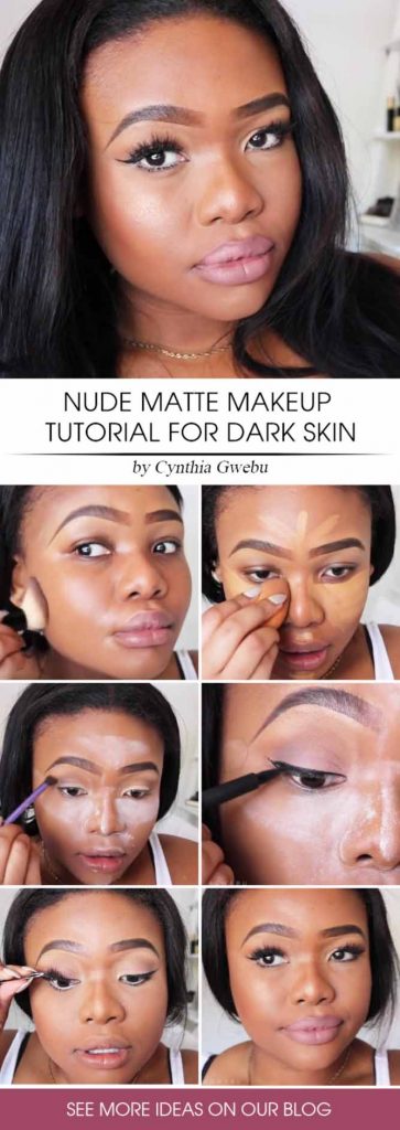 Nude Matte Makeup Tutorial For Dark Skin Tone #mattemakeup #darkskintone