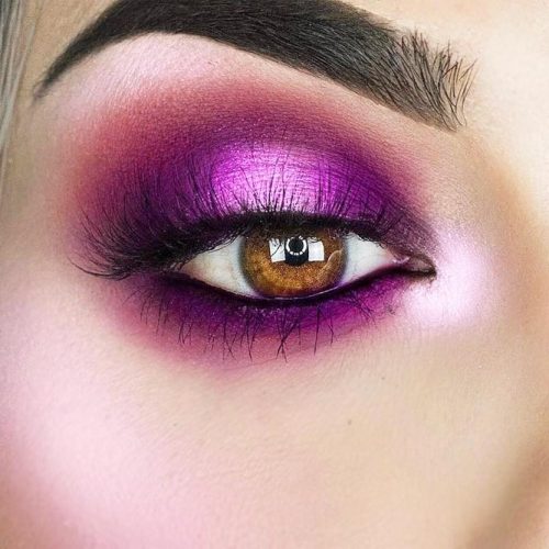 Purple Shadow For Amber Eyes #purplesmokey #ambereyes