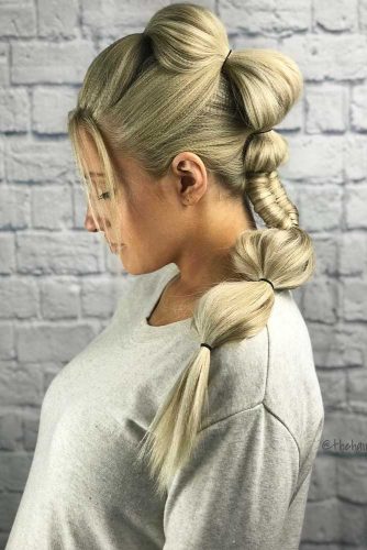 Fohawk Hair With A Bubble Ponytail #ponytail #bubblehairstyle