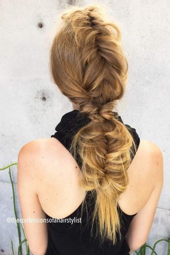 Faux Hawk With A Fishtail Braid #fishtailbraid #longbraid