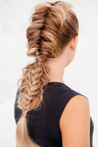 Braided Faux Hawk With A Braided Ponytail #fishtail #braid #fishtailbraid