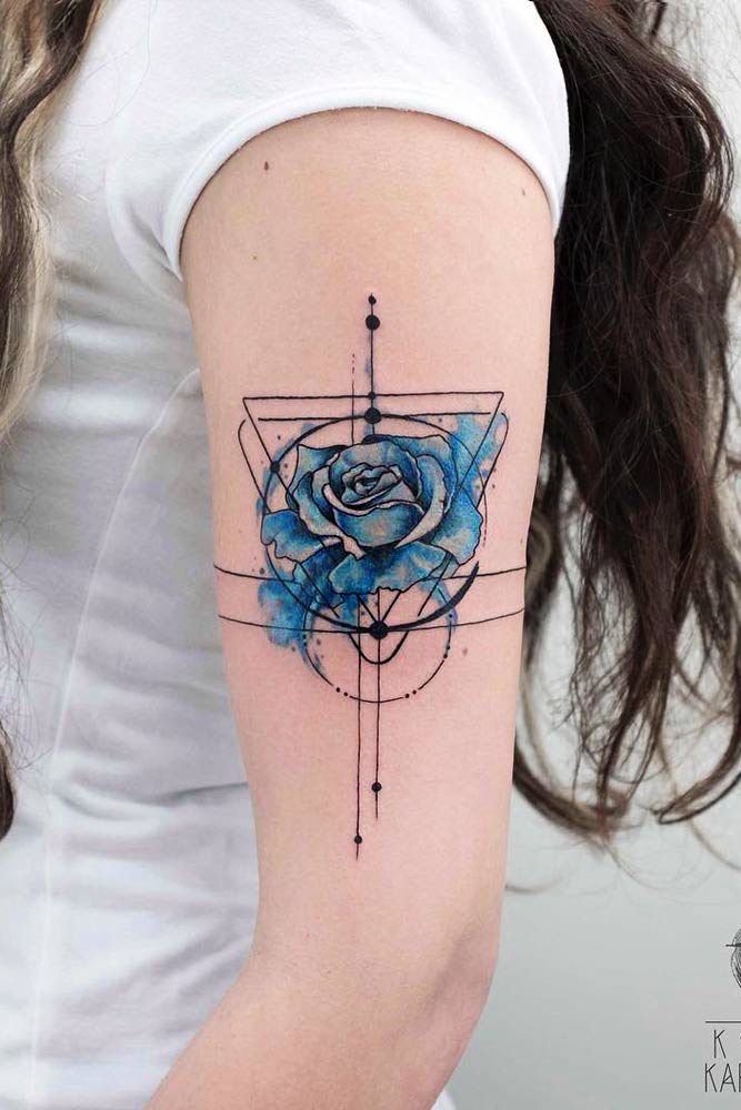 geometric flower tattoos