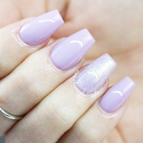 Easy Nails Design In Lavender Color #coffinnails