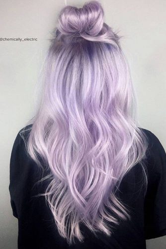 Amazing Lavender Color For Your Hair #halfup #hairstyle