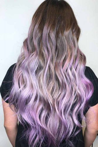 Brown And Lavender Ombre Hair Color #ombre #hairstyle