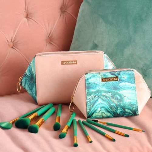 Small Pink And Green Makeup Bags #pinkbag