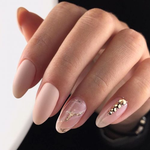 Timeless Classics Oval Nails #ovalnails #longnails #marblenails #nudenails #mattenails