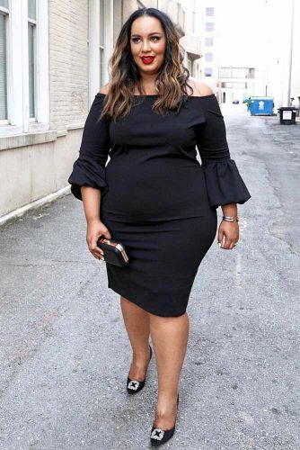 Black Bodycon Dress #plussizedress