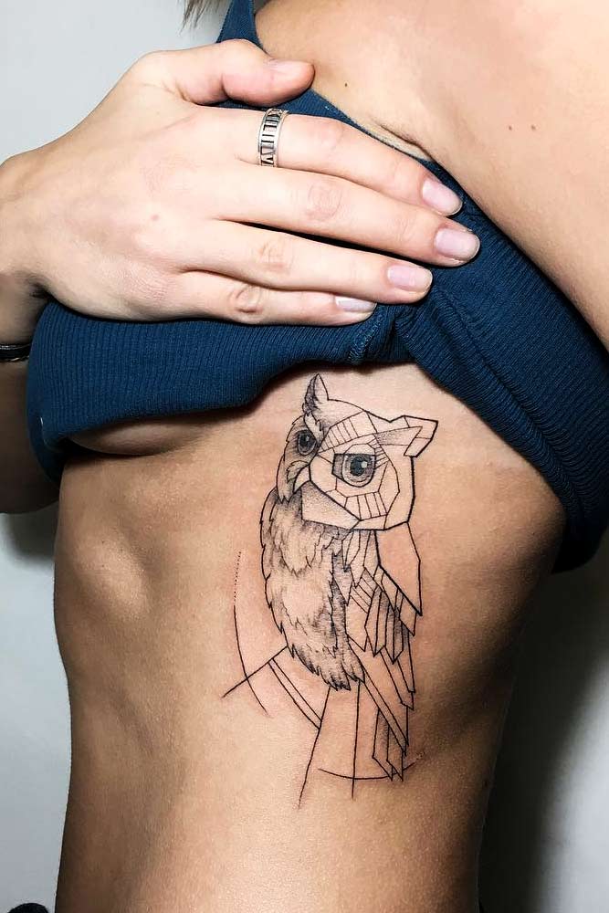 geometric owl tattoo