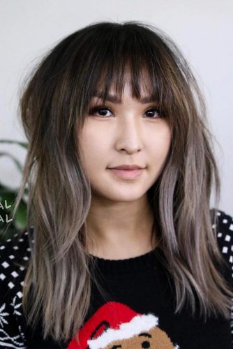 Layered Haircut With Bangs For Straight Hair #bangshaircut #layeredhair