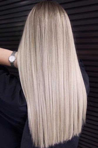 Long Platinum Blonde Hair Style #lognhair #straighthair