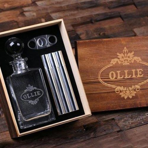 Whiskey And Cigar Box, Cutter Gift Idea #giftbox #cigarcutter