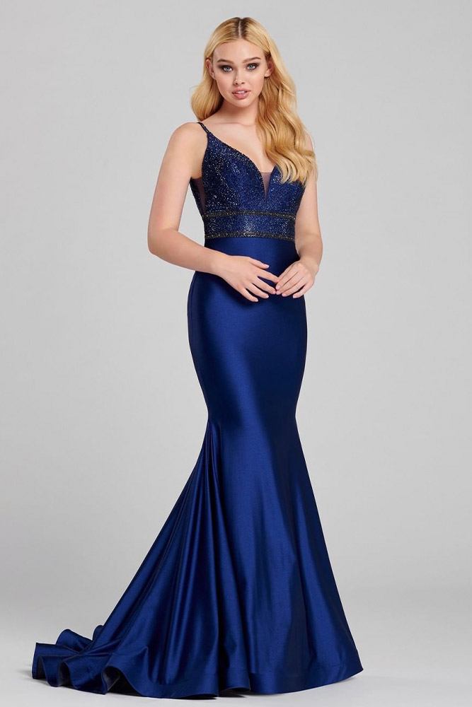 Blue Mermaid Wedding Guest Dress #bluedress #mermaiddress