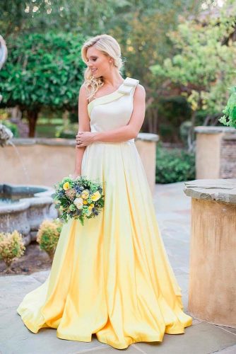 Maxi Dress With Ombre Effect #oneshoulderdress