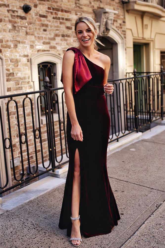 Deep Burgundy Tight Dress #burgundydress #longdress