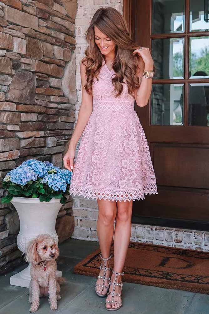 Elegant pink dresses outlet for wedding guests