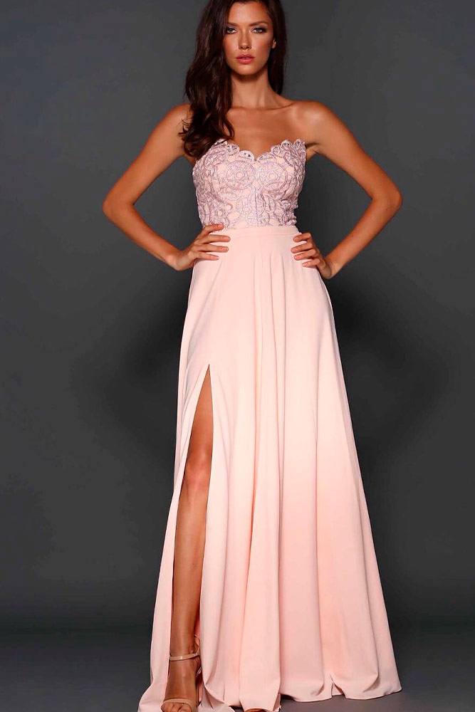 Strapless Peach Dress #peachdress #straplessdress