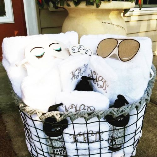 Gift Basket Idea For A Happy Couple #giftbasket #sleepmask